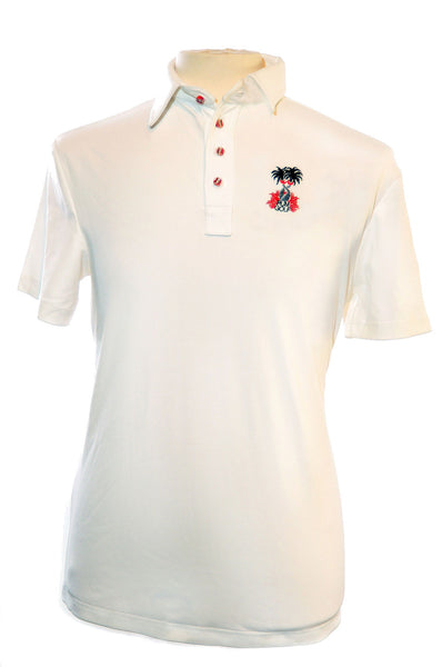 White - Gentlemen's Plaquet Knit Pullover Sport Shirt