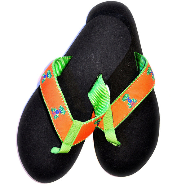 Gentlemen's Clowinfish Orange (w Green Trim) Beach Sandals