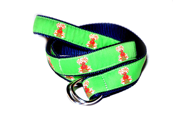 Gentlemen's Belt - Lime Green Beta (w Navy Trim)