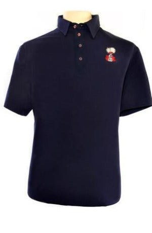 Navy - Gentlemen's Plaquet Knit Pullover Sport Shirt